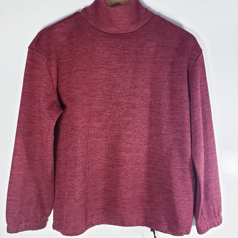 Alkamy mock turtle neck sweater in size PM in wine